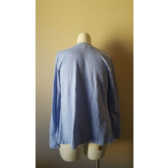 Mod-O-Doc Draped Knit Open Front Cardigan Sweater M Blue New - Picture 4 of 6